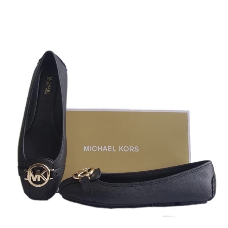 MICHAEL KORS Fulton Saffiano Flats Black