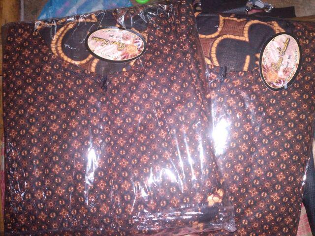 Couple Gamis Batika Parang Black Sarimbit Gamis Batik Kombinasi Long Dress Klok Seragam Pesta Muslim