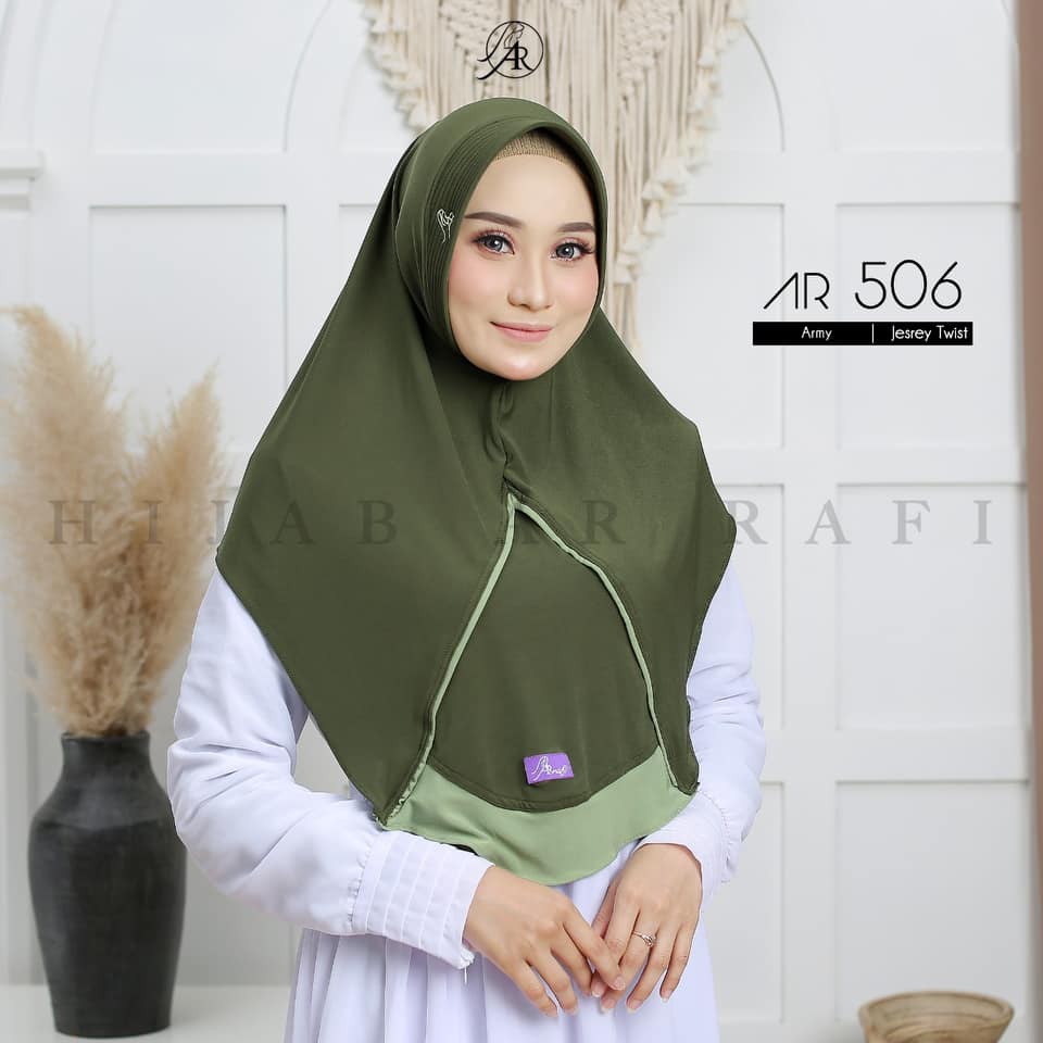 Hijab Arrafi Terbaru 2022 Ori | Jilbab Arrafi Terbaru 2021 Ori AR 506 | Hijab Arrafi Terbaru Jilbab Simple Hijab Daily by Ar Rafi | Kerudung Arafi Terbaru 2022 ORI-army