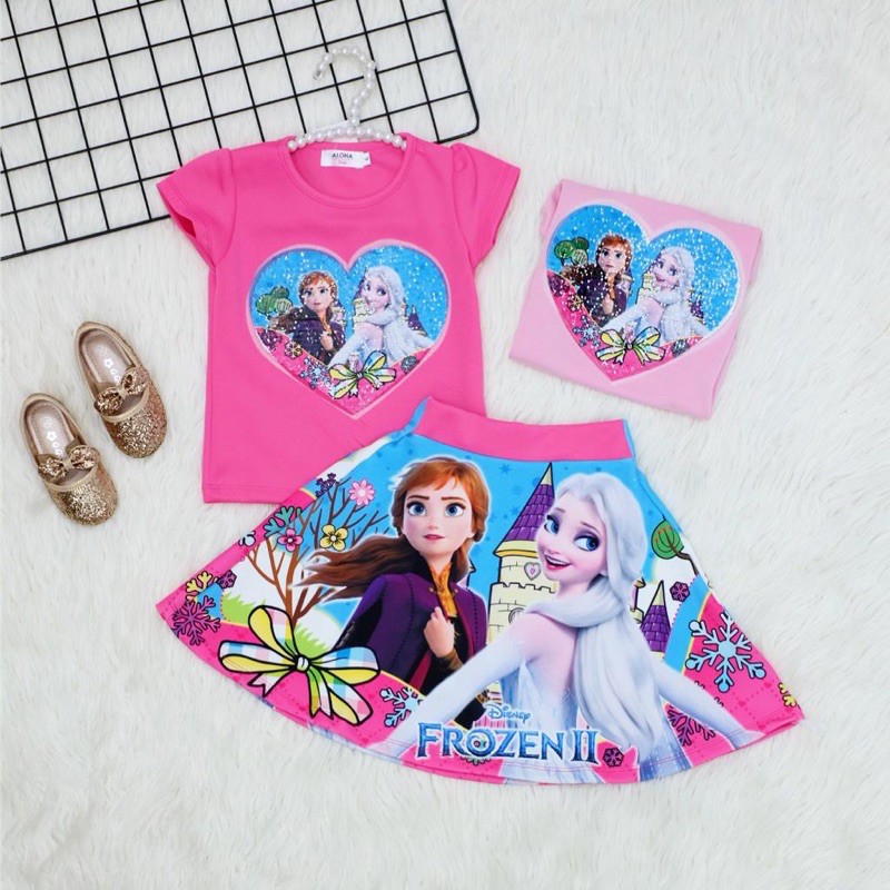 Setelan Rok Frozen Sequin