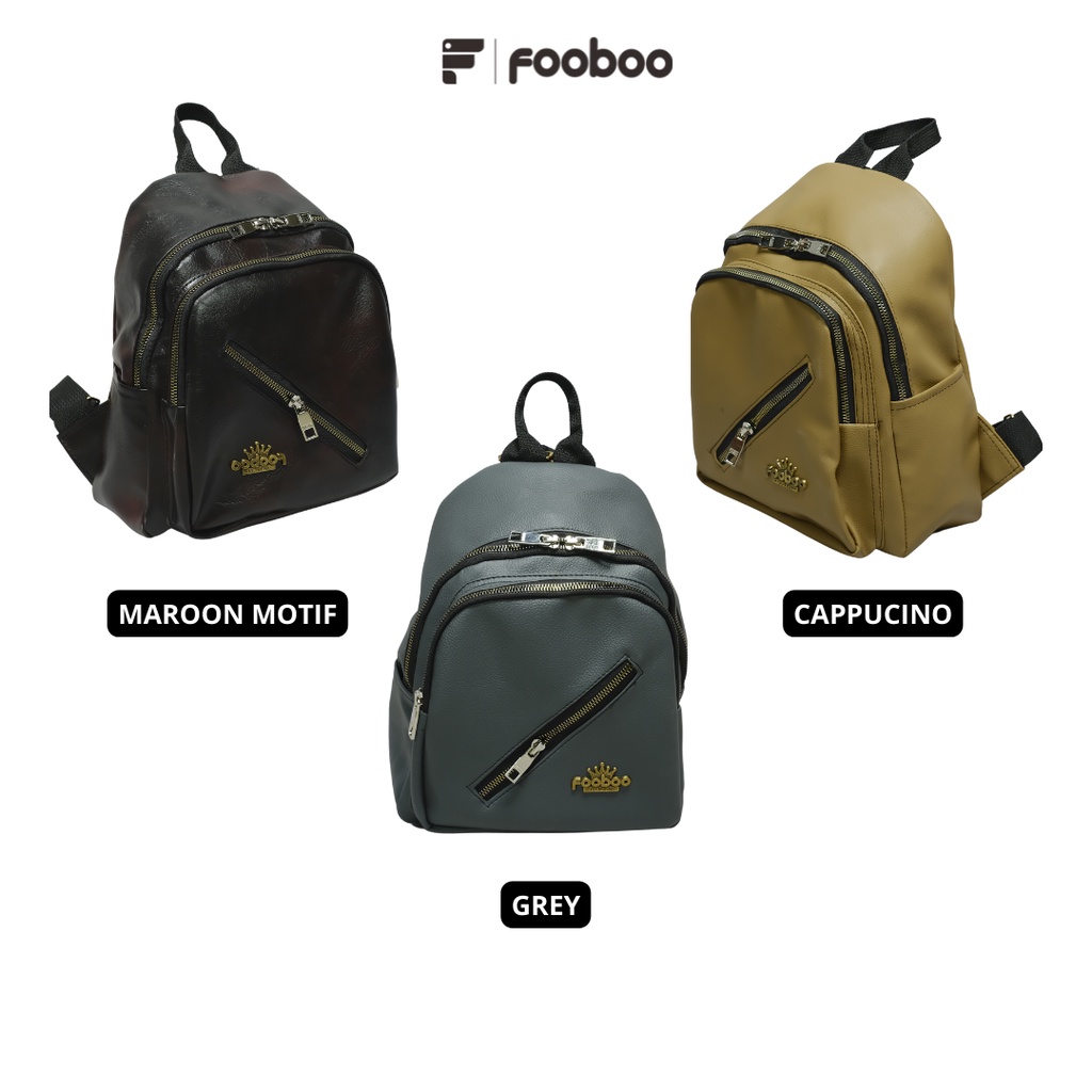 Foboo - Tas Ransel Mini Kulit sintetis Kualitas Premium Stylish untuk Jalan-Jalan