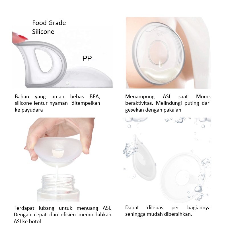 LIGERA Wadah Penampung ASI Silicone Breast Milk Saver Collection Collector Shell Alternatif Breast Pad - 1 Pcs