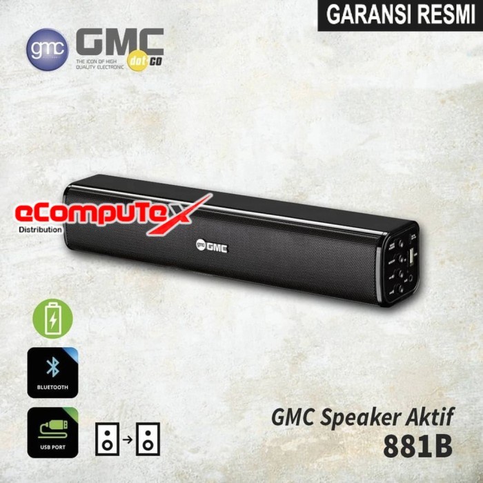 SPEAKER GMC BLUETOOTH RADIO USB 881B / 881 B 5X30 CM 25W - GARANSI RESMI