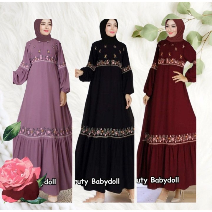 Baju Kinan Dress Gamis Pesta Kondangan Terbaru 2022 Gamis Wanita Ceruty Aplikasi Bordir Baju Muslim 
