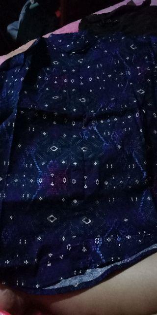 Credomenstore Kemeja Batik Navy / Kemeja Batik Pria Lengan Panjang / Baju Batik Cowok