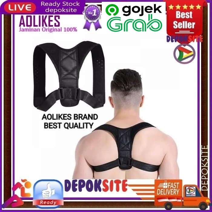 Aolikes 3101B Back Support Posture Corrector Terapi Koreksi Penegak Punggung Badan Terapi Tegap