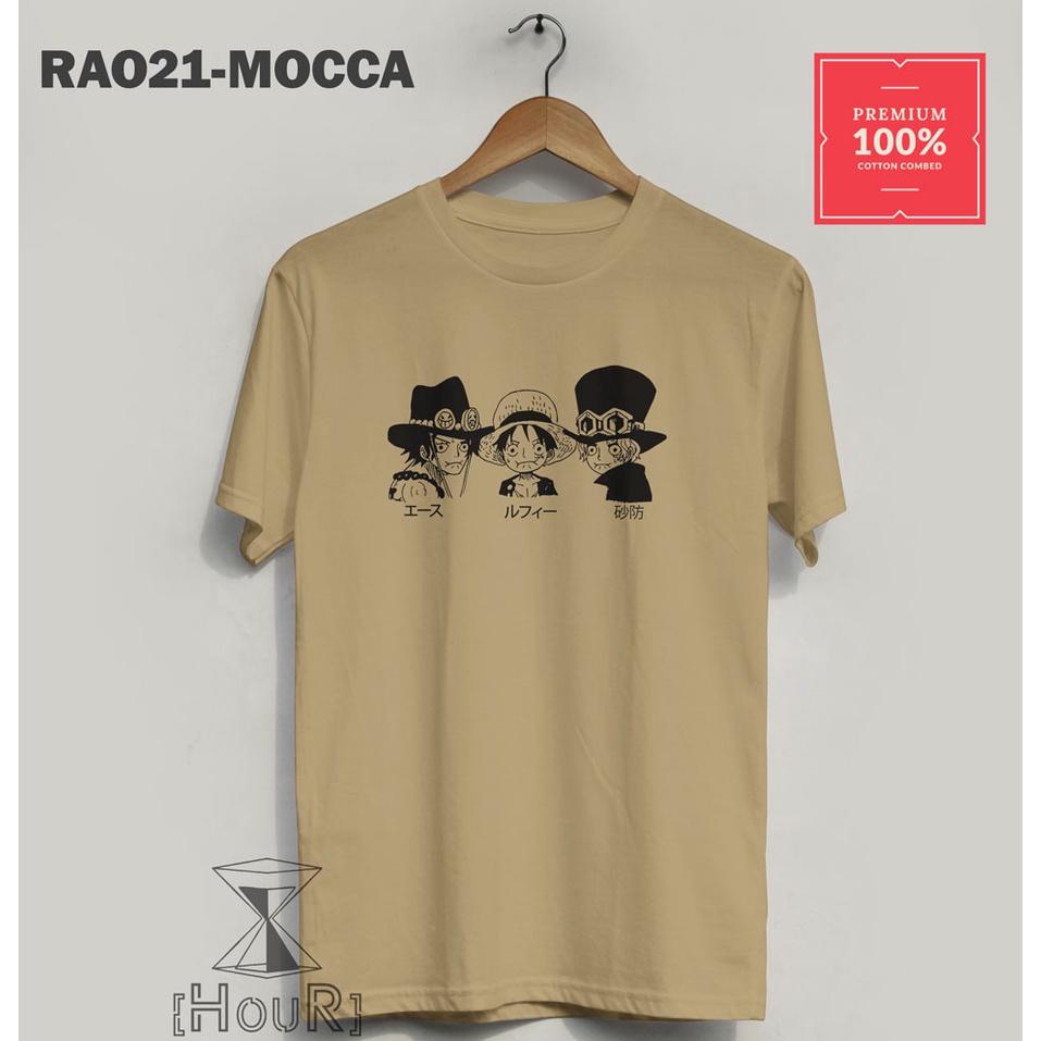 Kaos Pria Anime One Piece Ace Luffy Sabo All Size Big Size