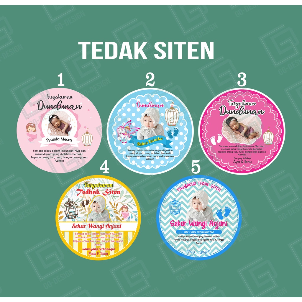 

stiker tedak siten/aqiqah/khitan/ulangtahun