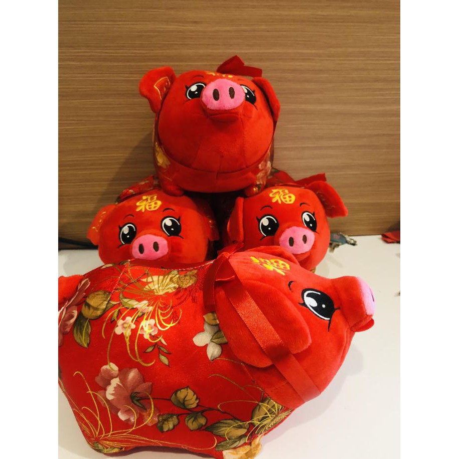 Boneka Piggy Shio Babi Imlek Xincia Merah Pig Gong Xi Fa Cai