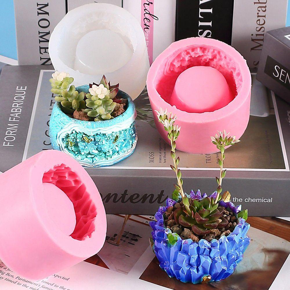 Preva Kristal Resin Tray Cetakan Dekorasi Rumah DIY Membuat Perhiasan Alat Casting Lilin Cangkir Cetakan Silikon Succulent Pot Bunga