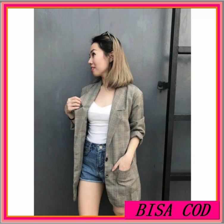 Blazer Kerja Wanita Outerwear Atasan Murah Formal Outer Baju Kant UY575 Blazer Zara Blazer Kotak Ou