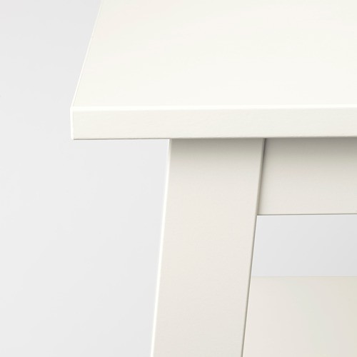 LUNNARP Meja tamu putih / cokelat 90x55 cm