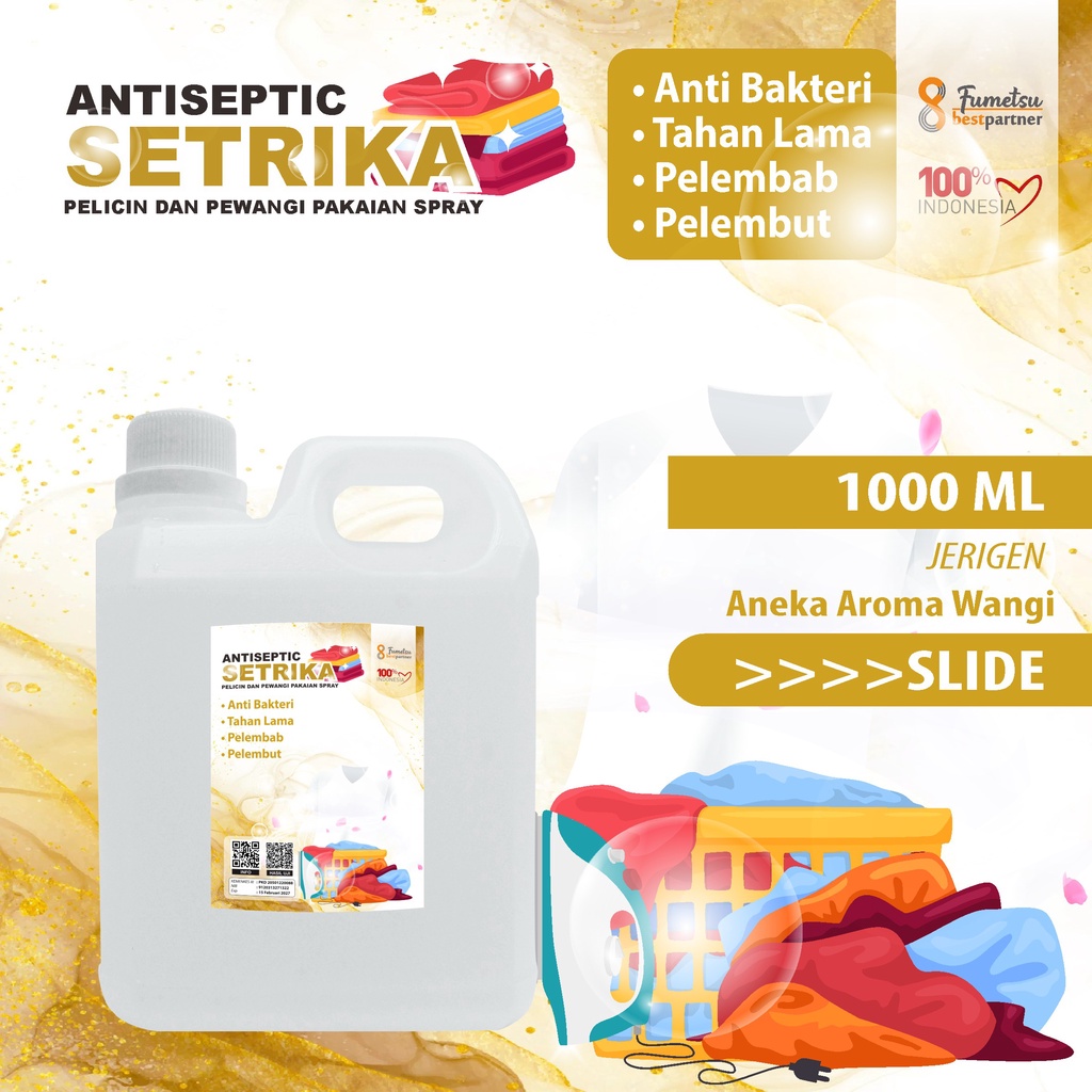 Pelicin Setrika  Dan Pengharum Pakaian Aroma Segar Kemasan 1 Liter Jerigen