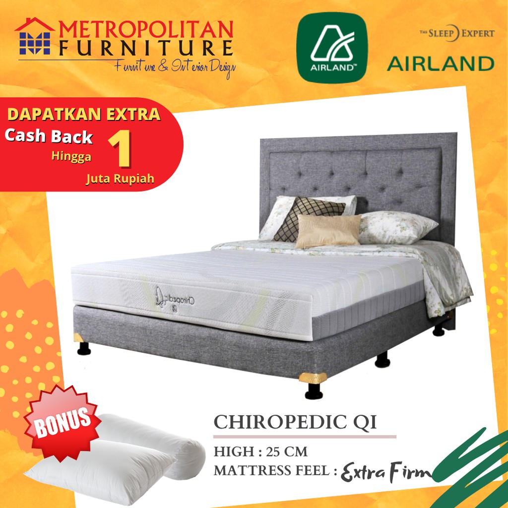Kasur Springbed Airland Chiropedic Qi Full Set Spring Bed Matras Shopee Indonesia