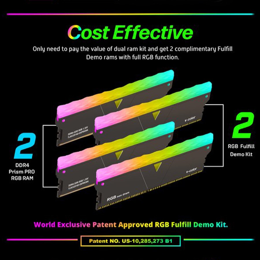 V-COLOR DDR4 SCC KIT-PRISM PRO RGB 2x8GB 3600Mhz Memory (16GB) WHITE