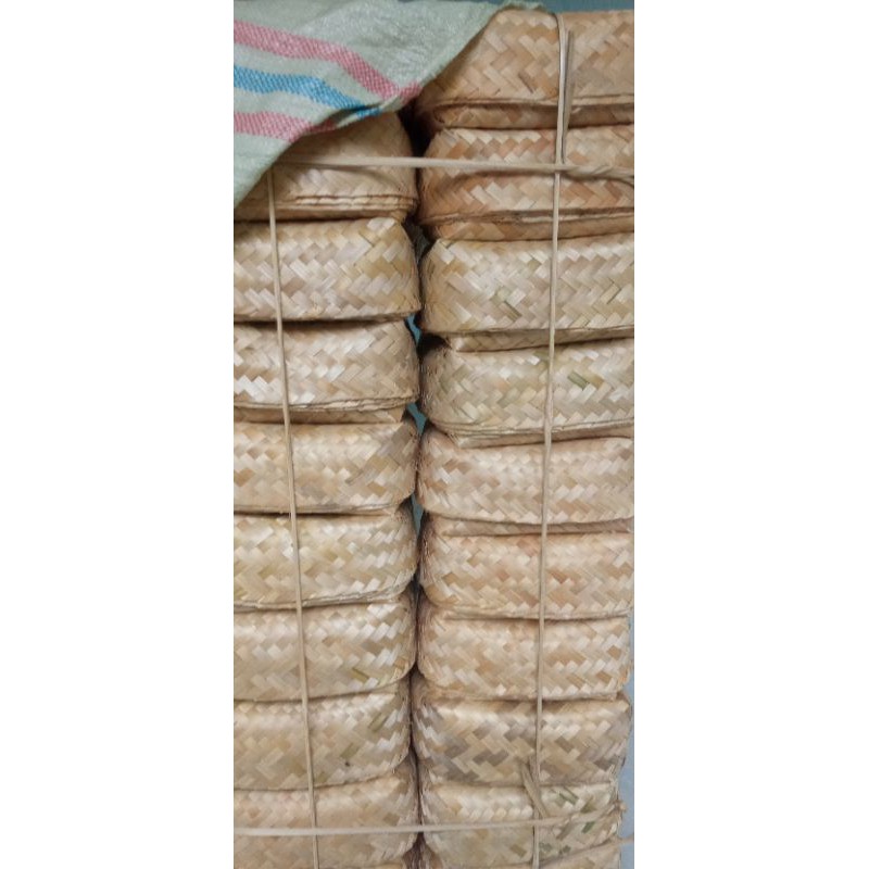 Grosir Besek Bambu natural 18 x 18 cm 100 pasang/200 pcs