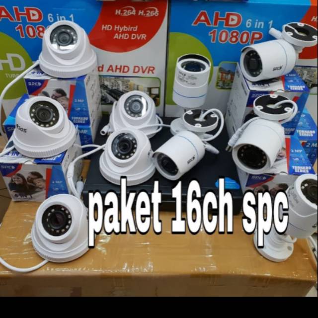 Paket cctv 16ch spc canyon 2mp 1080p full hd paket cctv komplit tgl pasang kualitas bagus full hd