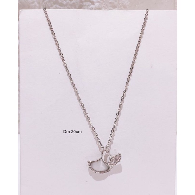 Kalung Titanium Asli silver Premium Quality Anti Karat Necklace Stainless Steel ori t03002