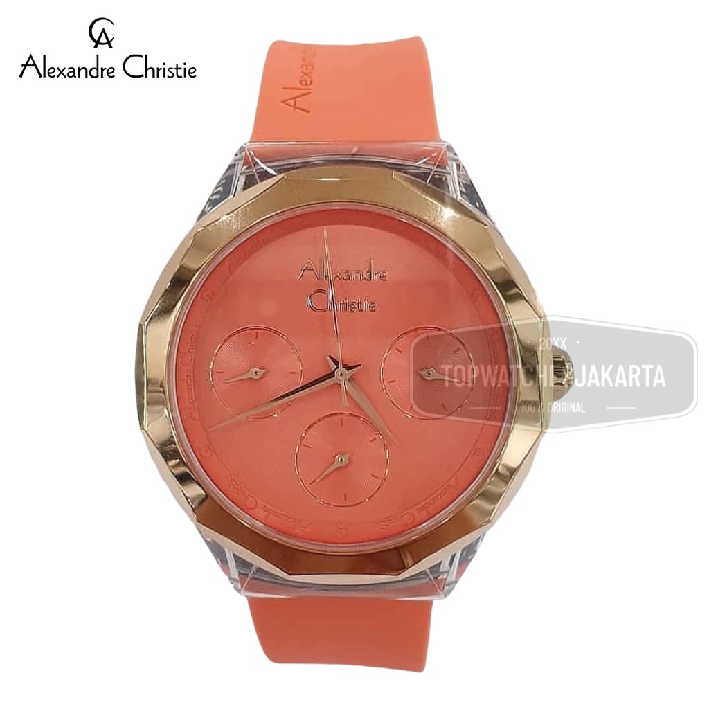 Alexandre Christie AC2808 Jam Tangan Wanita AC 2808 Orange Gold