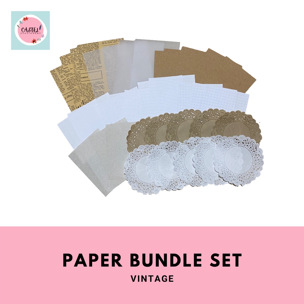 

Vintage Paper Bundle Set Paket Kertas Journal Kit Lengkap Murah