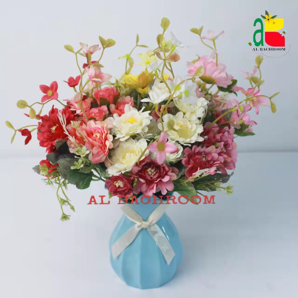 BUNGA PLASTIK PEONY CINA B8163 BUNGA ARTIFICIAL DEKORASI WEDDING RUMAH