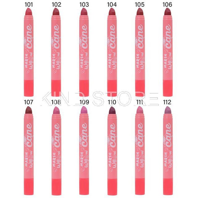 KINDSTORE❤ | Marshwillow Candy Cane Matte Lip Crayon Red Version Lipstick