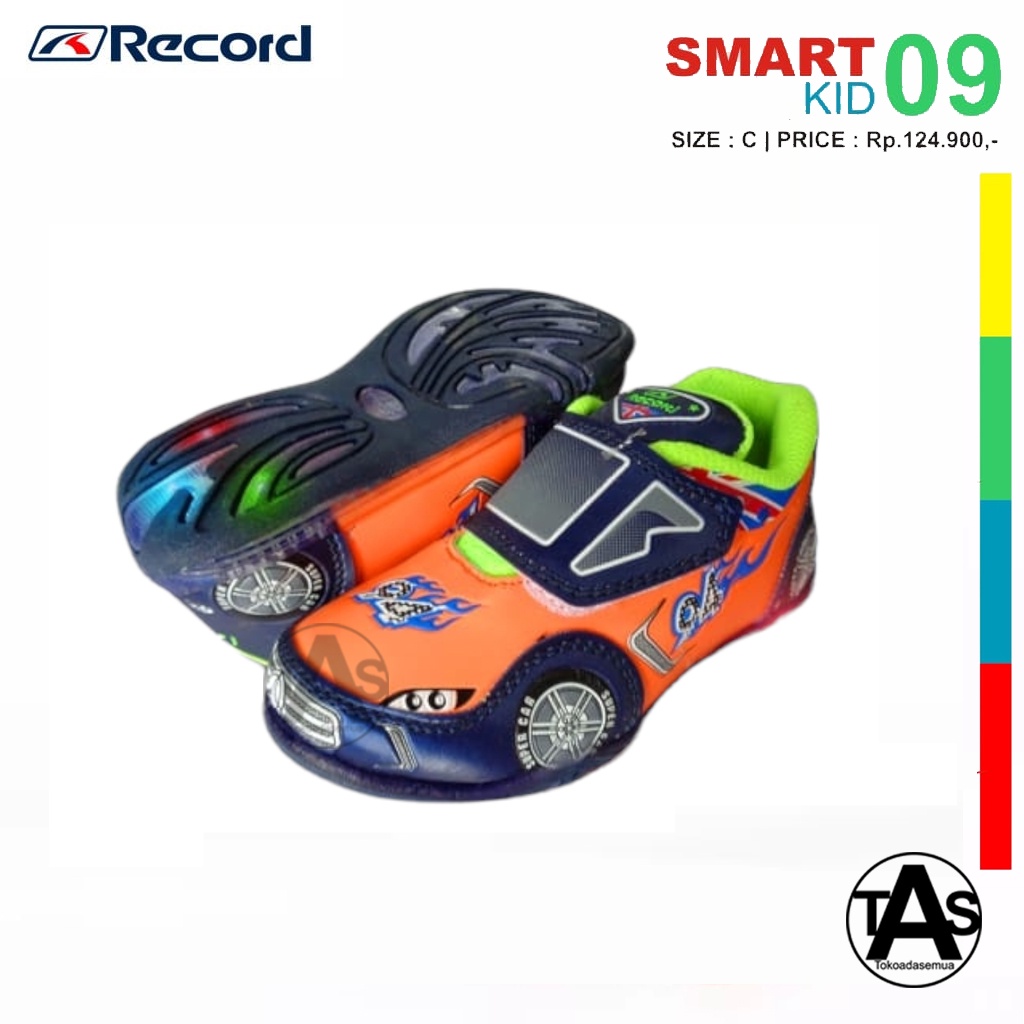 SEPATU LAMPU LED ANAK TERLARIS / SEPATU LAMPU ANAK TERMURAH / SEPATU LAMPU ANAK RECORD SMART 09 UKURAN 24-29