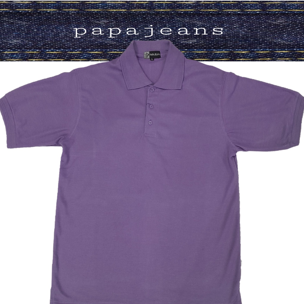 Kaos Kerah Polo Shirt Lengan Pendek Papa Jeans Ungu Lilac