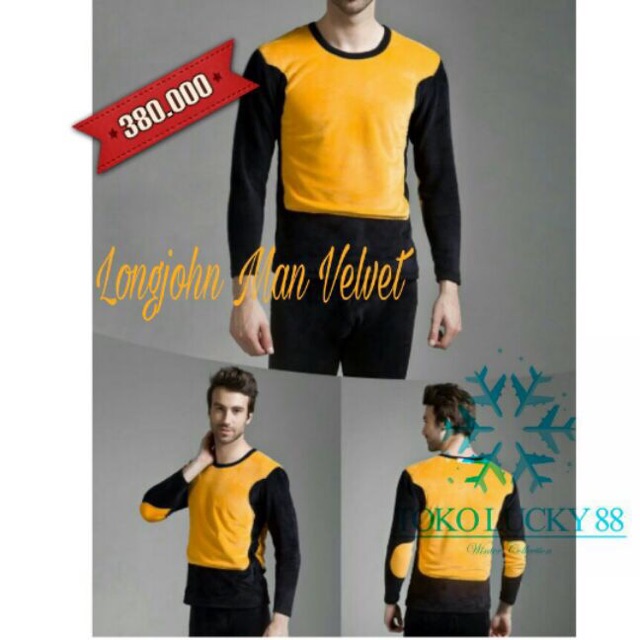 IMPORT MOLLAD Piyama Thermal Longjohn Baju Tidur musim dingin pakaian baju winter velvet (lapis bulu full tebal)