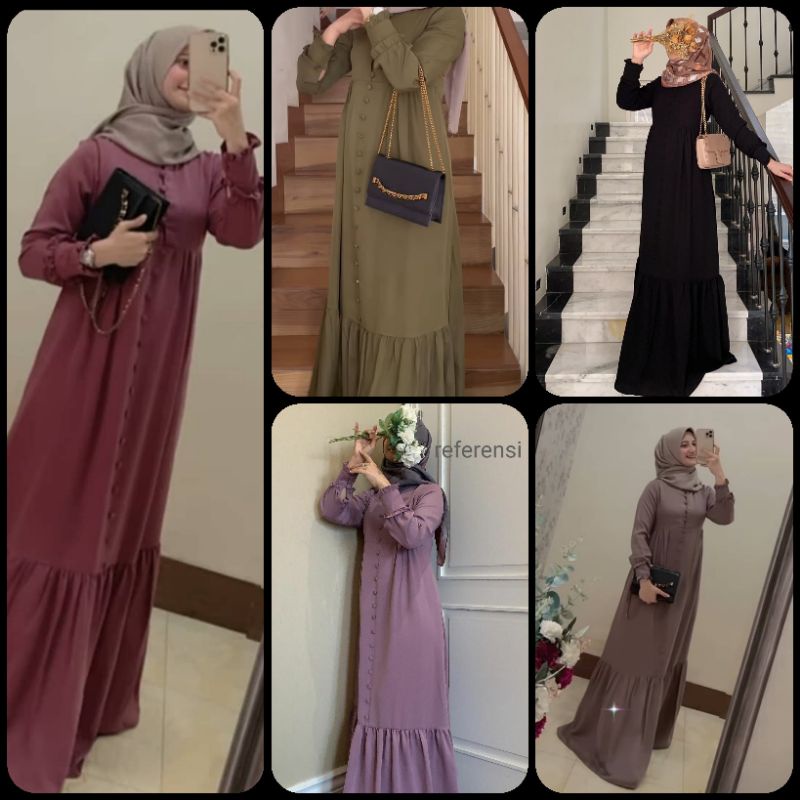 (COD) ALUYA DRESS / REFERENSI SALMA BASIC DRESS KAZANA / JAVINA KALEELA