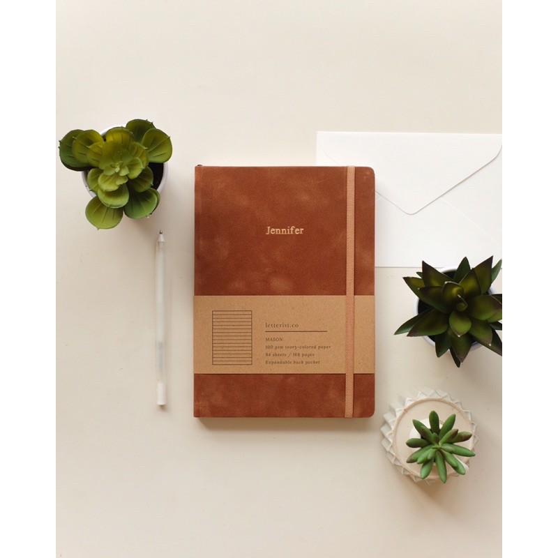

Mason Suede Cinnamon Notebook / Diary / Journal / Custom Agenda / Buku Tulis / Notepad Letterist