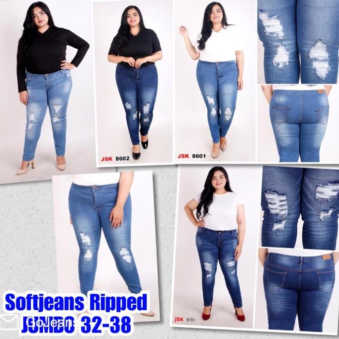 Celana Jeans Wanita / Celana Jeans Ripped Wanita JUMBO / Jeans Sobek