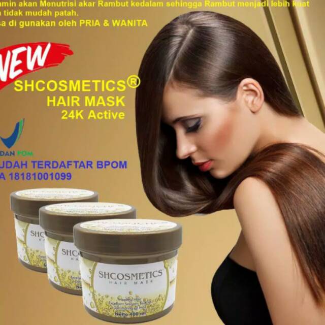 HAIR MASK 24K ACTIVE MASKER RAMBUT SHCOSMETICS