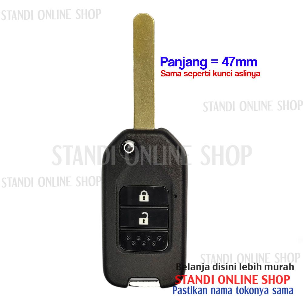 Kunci Lipat Flip Key Honda New Mobilio Panjang Kunci 47mm