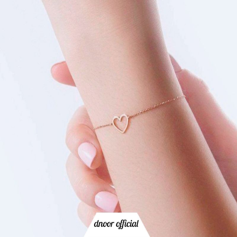 Gelang Wanita Fashion Love Berbentuk Hati Berongga Emas Rantai / Hadiah Ulang tahun / Hadiah untuk pacar cantik