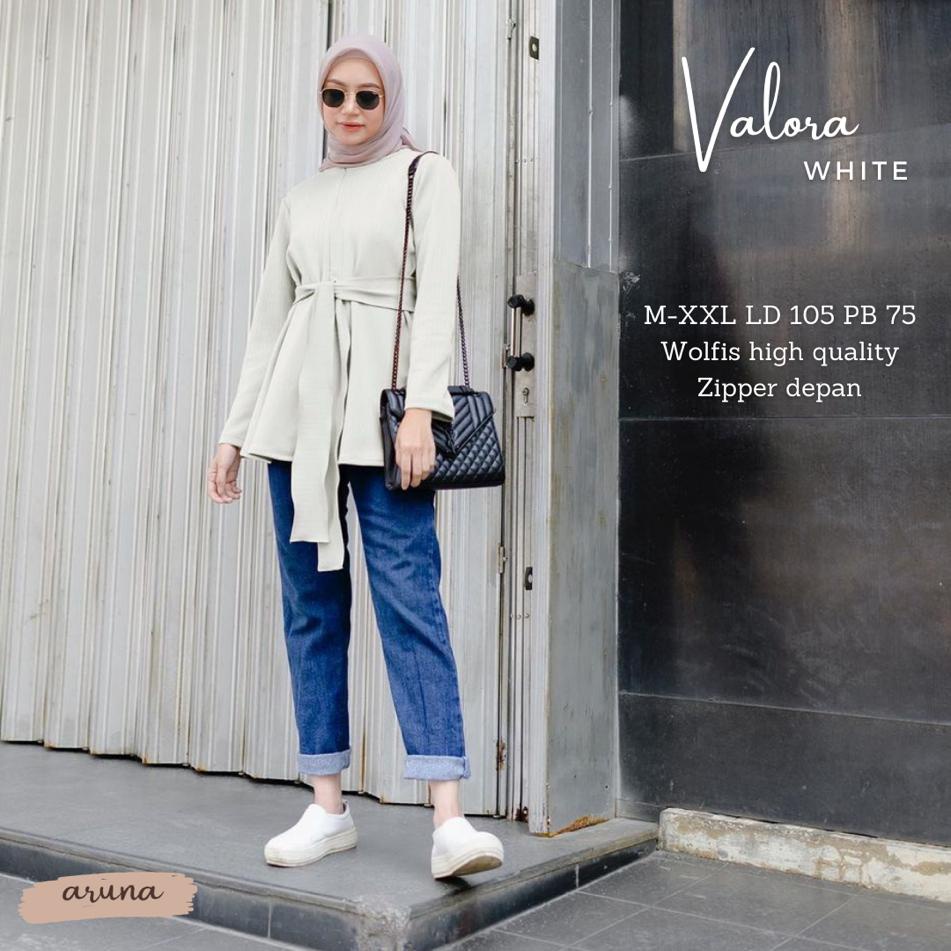 Valora Blouse Putih Lady Zarra Blouse Jumbo LD 100 110 120 130 140 Blouse Jumbo LD 110 Blouse Jumbo 