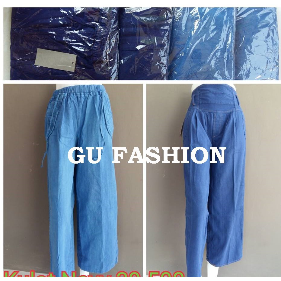 kulot jeans polos celana panjang wanita denim grosir kulot jeans polos celana panjang wanita denim grosir