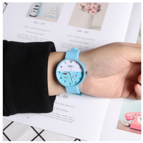COD✅[Ready Stock] JAM TANGAN - JAM TANGAN WANITA ANALOG / JAM TANGAN FASHION WANITA SHSHD-Motif Biru Muda