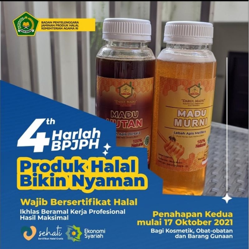 

MADU MURNI ASLI 100% kemasan 250ML-APIS MELIEFERA - Bonus masker