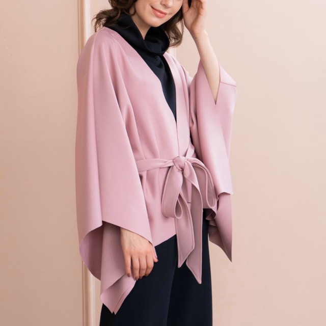 Naomi Kimono Top Pink - Baju Atasan Blouse Blus Kimono Scuba Pakaian Wanita