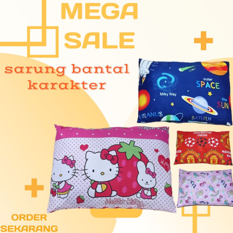 Sarung Bantal Katun Karakter ukuran 60×45cm