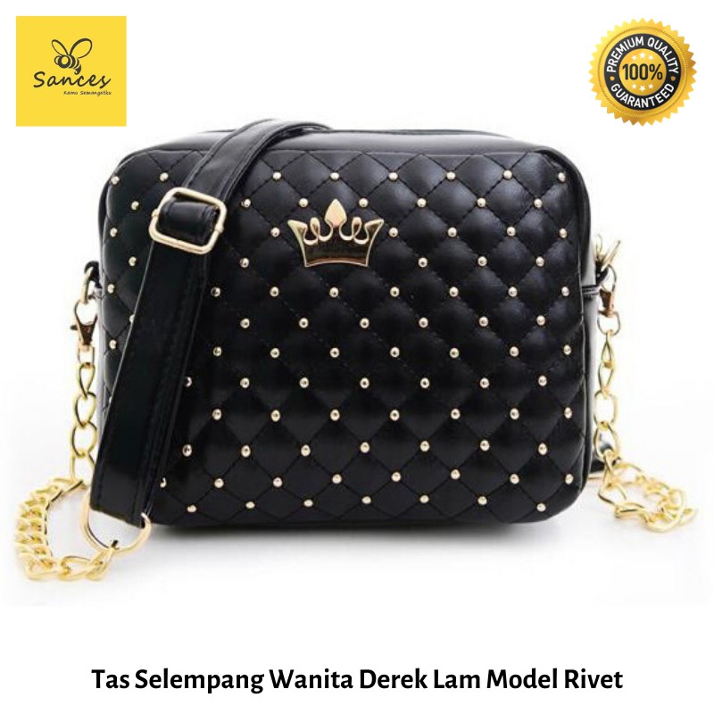 Tas Selempang Wanita Derek Lam Model Rivet Black