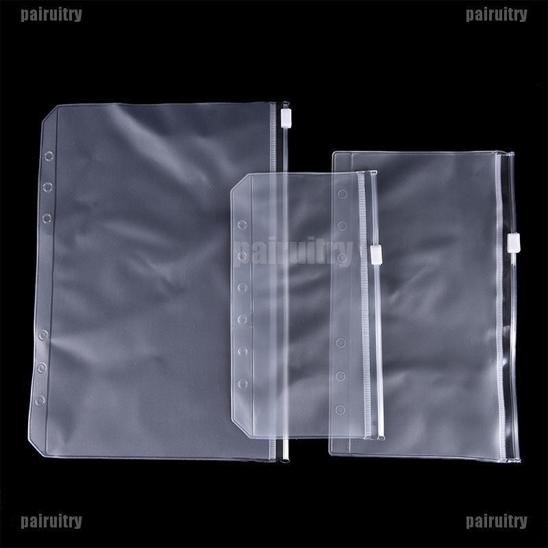 【pairuitry】A5/A6/A7 Transparent Zip Lock Envelope Binder Pocket Refill Organise