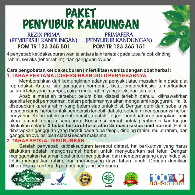 PAKET HERBAL PENYUBUR KANDUNGAN SEPAKET DAPAT 2 BOTOL