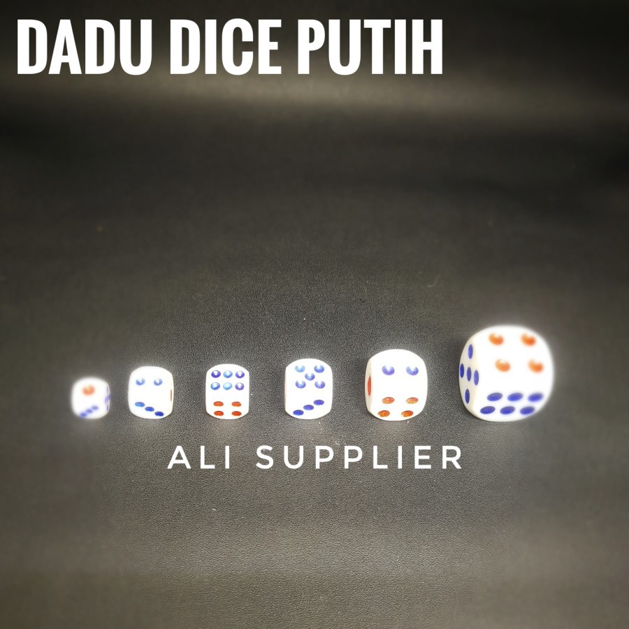 Dadu dice plastik 13mm x 13mm / Mainan Dadu uk 1,3cm