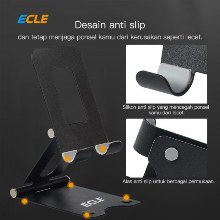 ECLE smartphone holder stand alumunium sandaran handphone nonton