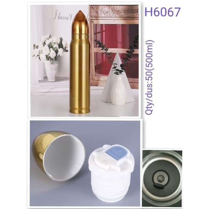 Termos Peluru / Termos Stainless Steel Model Peluru 500ml (H6067)