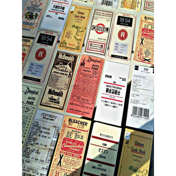 

5 Pcs Random Tiket Paper/ Ticket Vintage For Journaling/ Memo Tiket