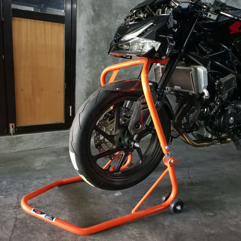 HEADLIFT HEAD LIFT STAND STANDART STANDAR JAGANG PEDOK PADOCK PADDOCK DEPAN DPN SPORT MOGE 250CC 250 CC 600CC 600 CC 150CC 150 CC NINJA 150 CBR 150 R15 GSX 600CC ZX25R R25 ER6 WARNA OREN ORANGE ORI ORIGINAL DAYTONA ASLI