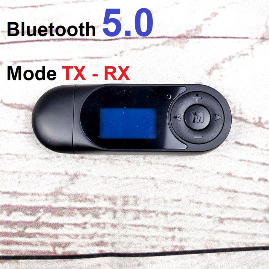 USB Audio Bluetooth 5.0 Receiver Transmitter LCD Display Adapter BT12 - Black